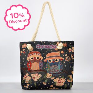 Black Owl Tote