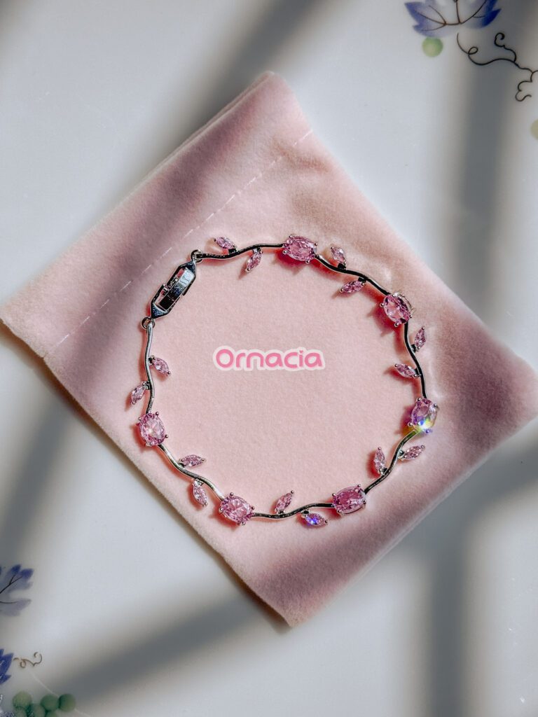 Pink Platinum Tulip Bracelet