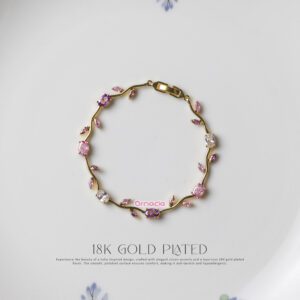Amethyst Gold Tulip Bracelet