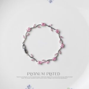 Pink Platinum Tulip Bracelet