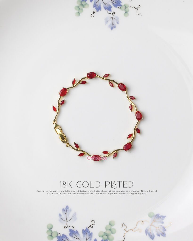 Red Gold Tulip Bracelet