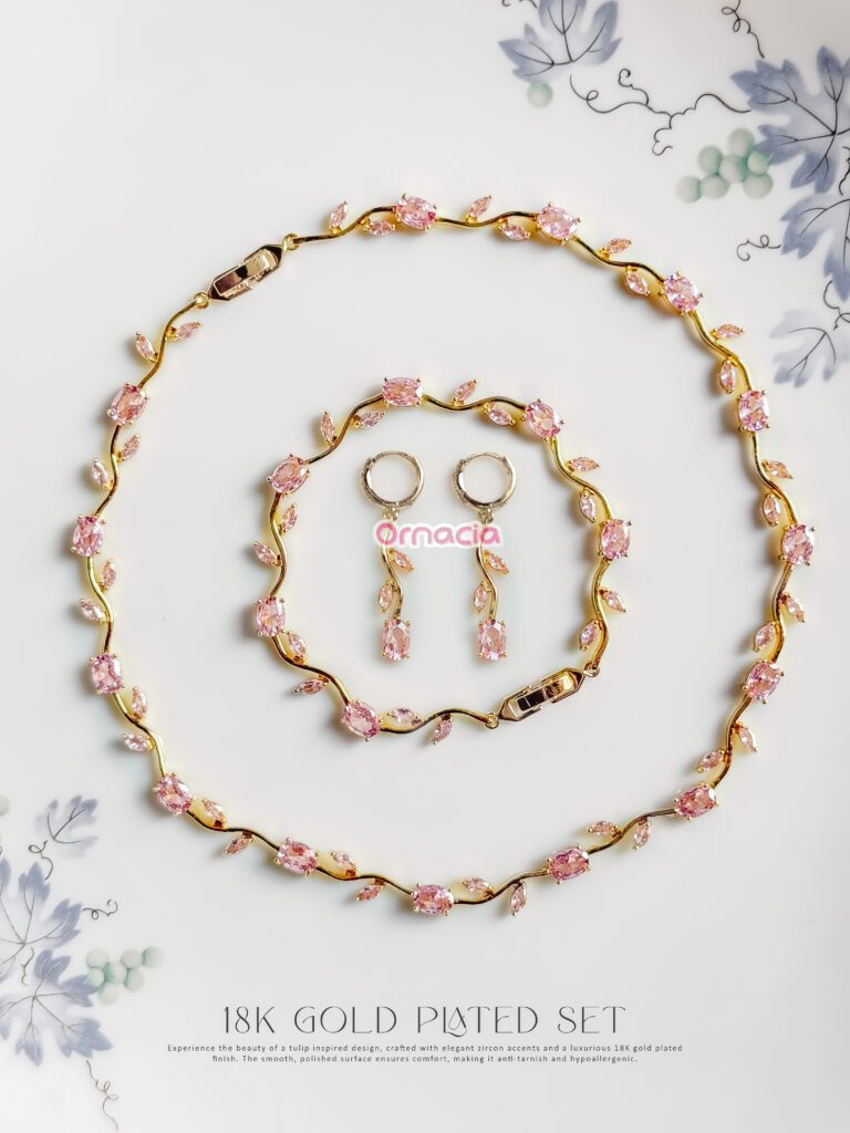 Pink Gold Tulip Set