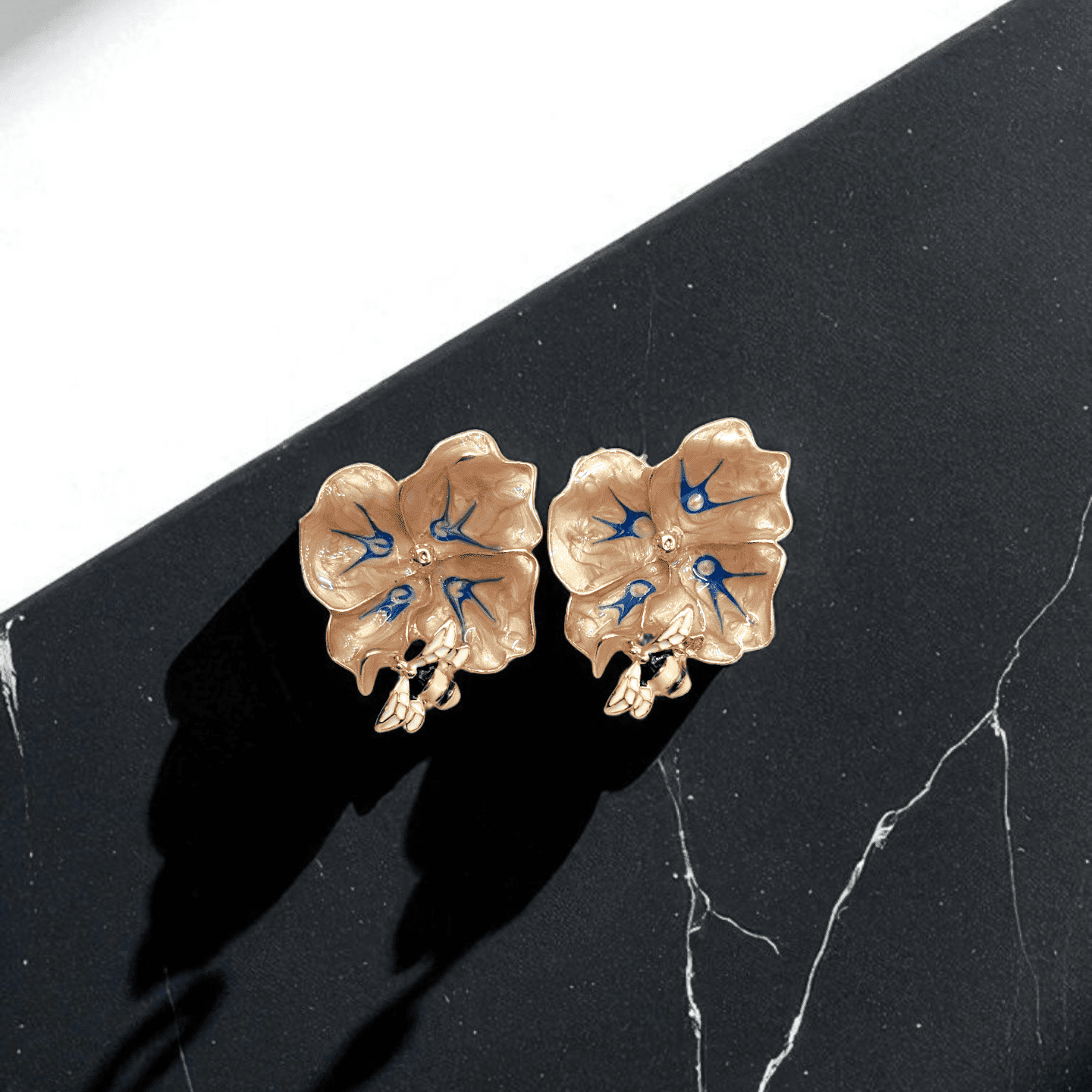 Fleur-de-Lis Enamel Studs