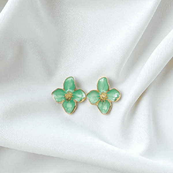 Mint Clover Studs