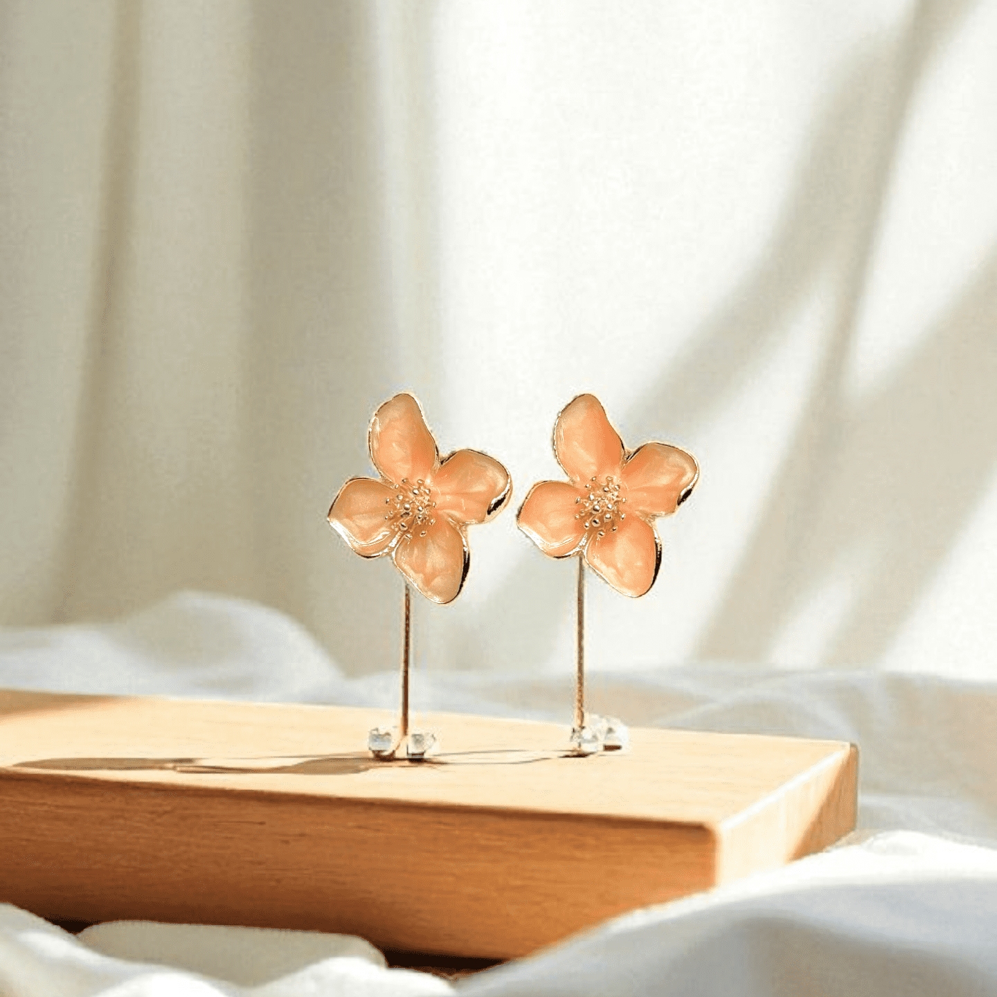 Apricot Petal Earrings