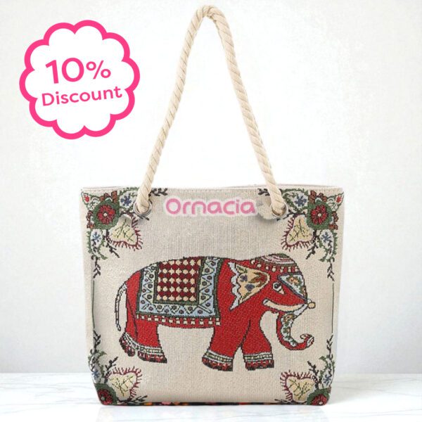 Red Elephant Tote