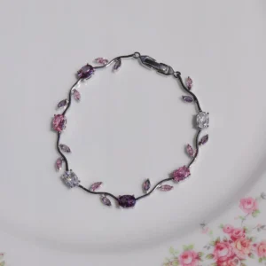 Amethyst Platinum Tulip Bracelet