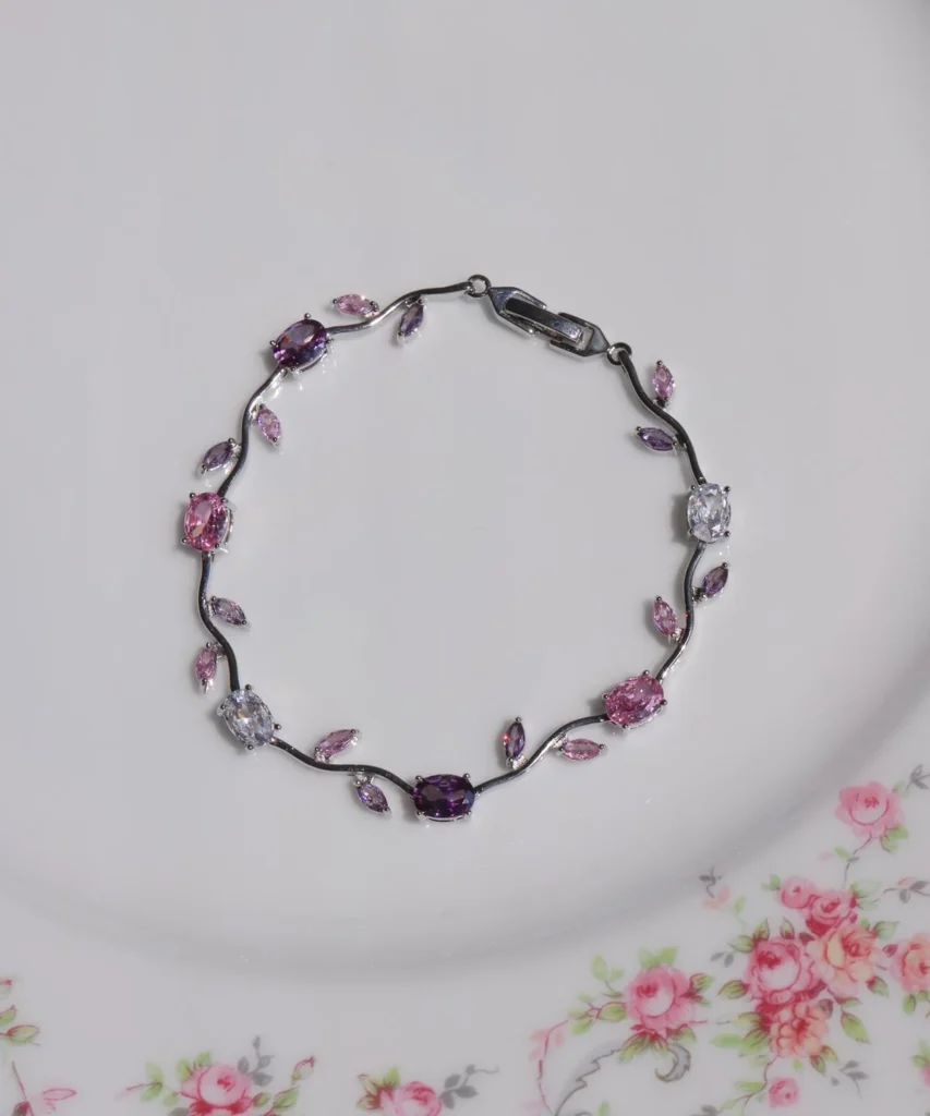 Amethyst Platinum Tulip Bracelet