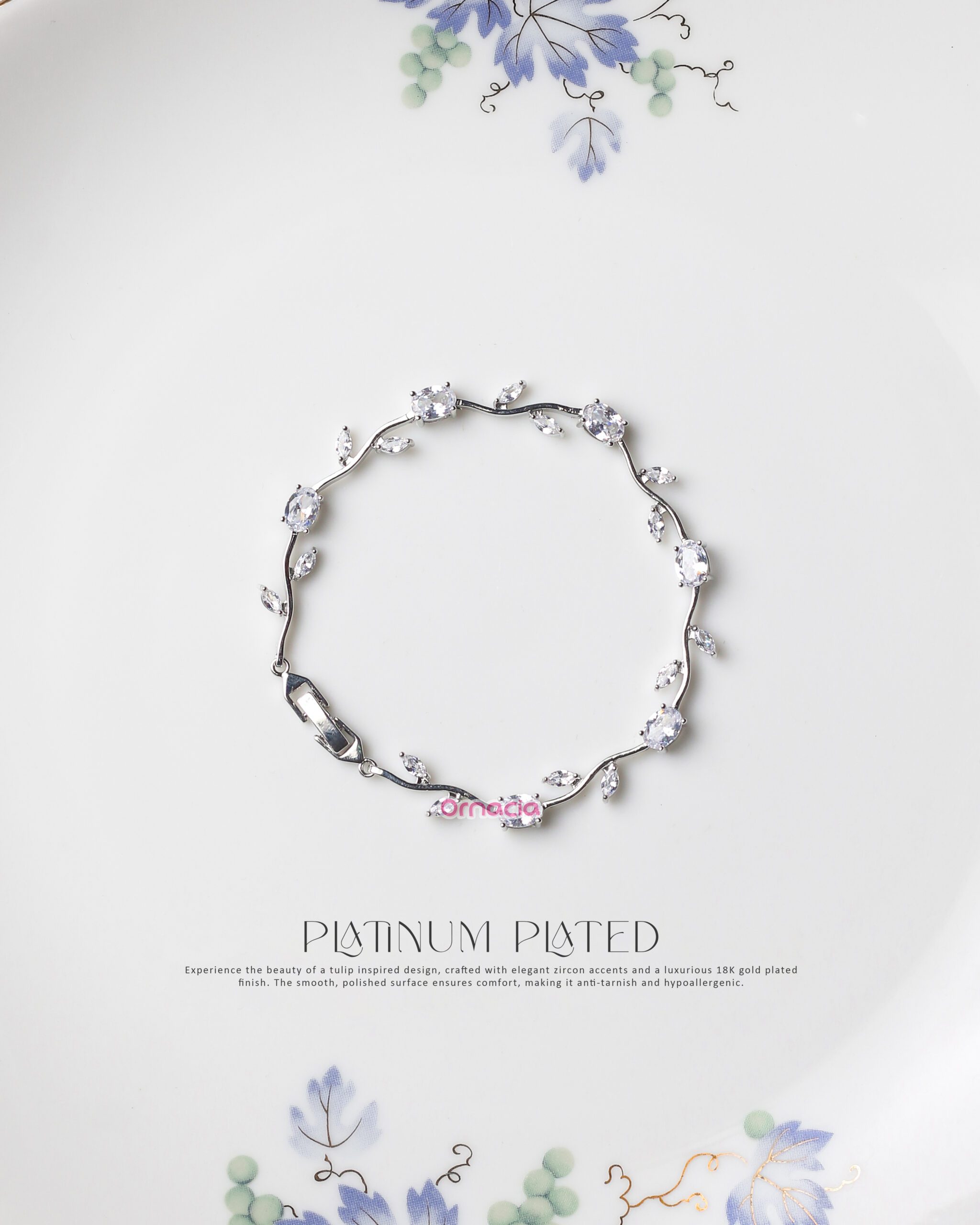 White Platinum Tulip Bracelet