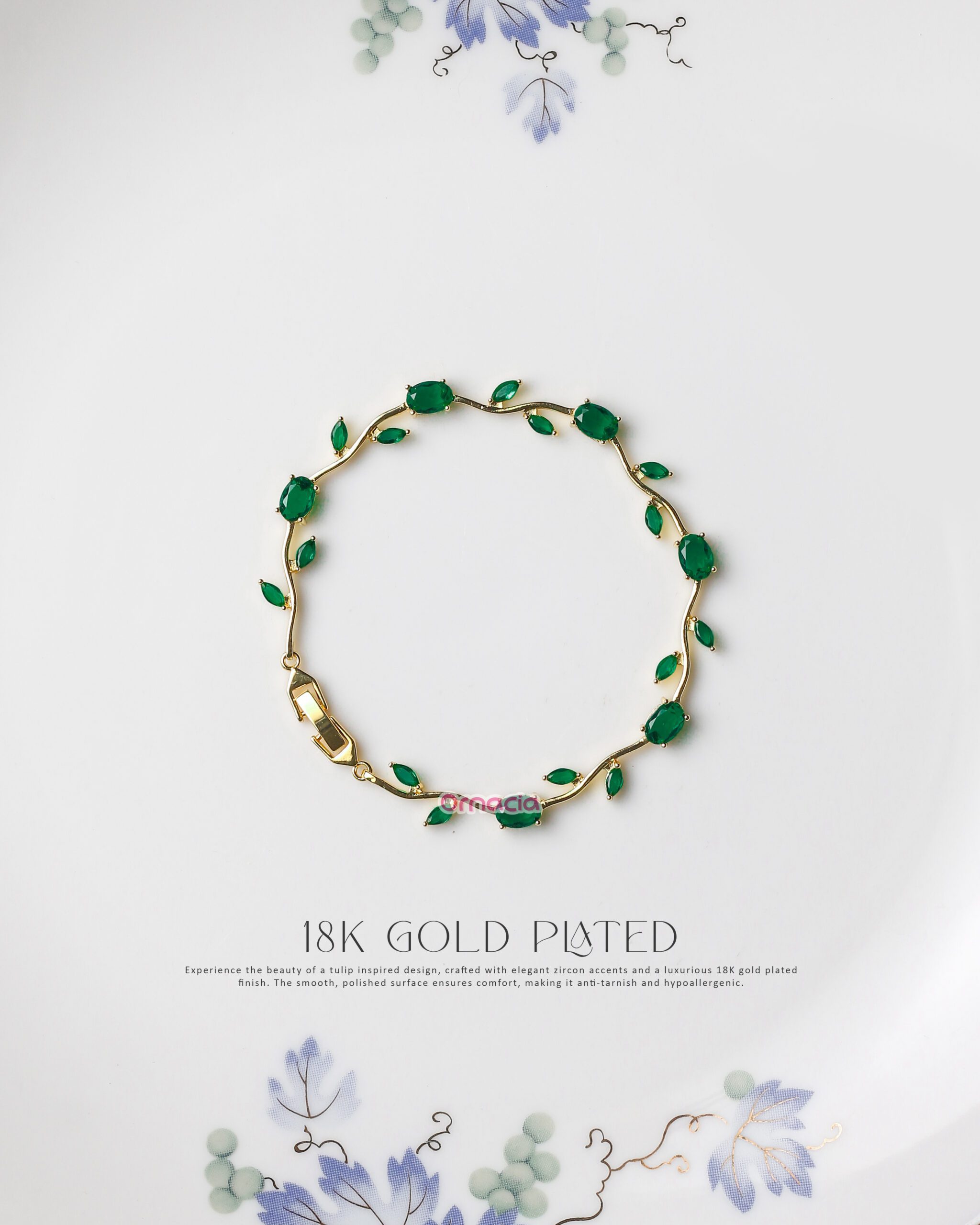 Green Gold Tulip Bracelet